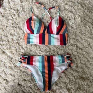 Hollister Rainbow Striped Bikini
